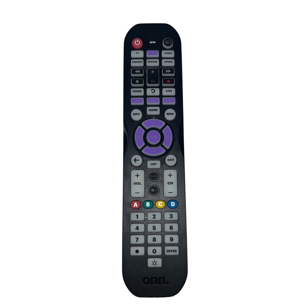 onn. Universal Remote Control Black Multi Device TV Audio Streaming Player